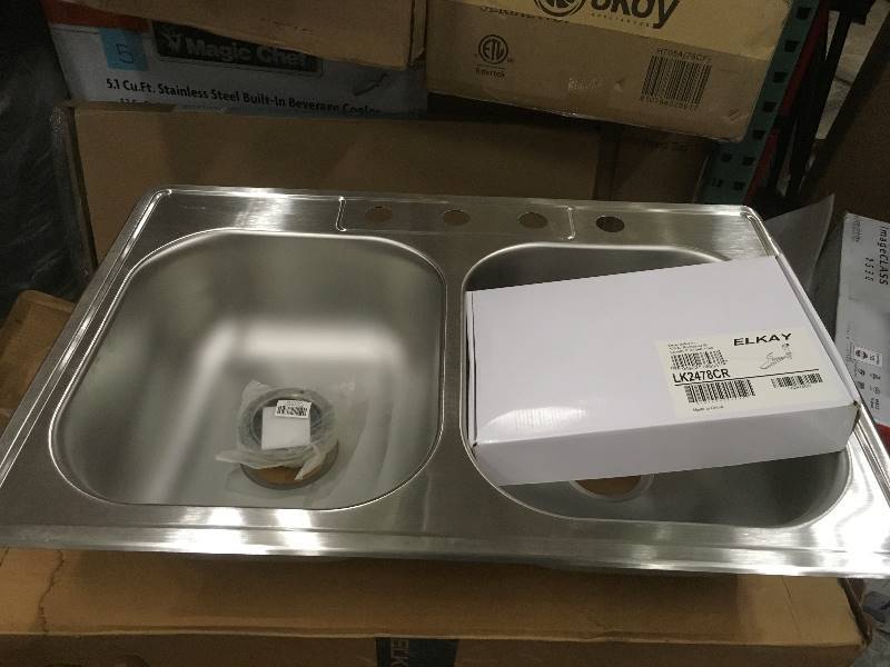 Elkay Top Mount Stainless Steel Double Bowl Kitchen Sink 7 in. Deep