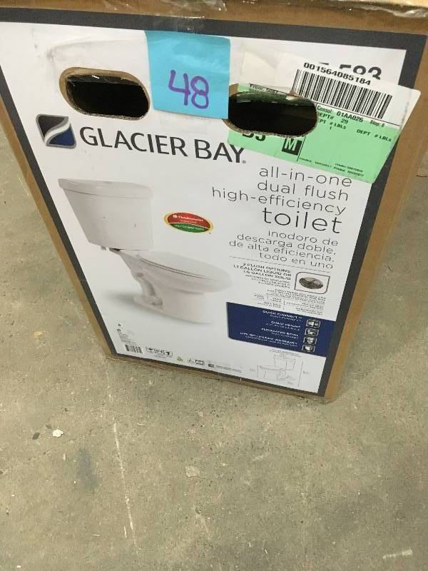 Glacier Bay All In One Dual Flush High Efficiency Toilet
