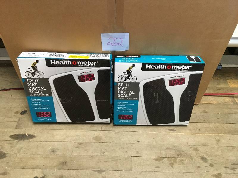 lot 22 image: Health o eter LED Split Mat Bath Scale - Lot of 2