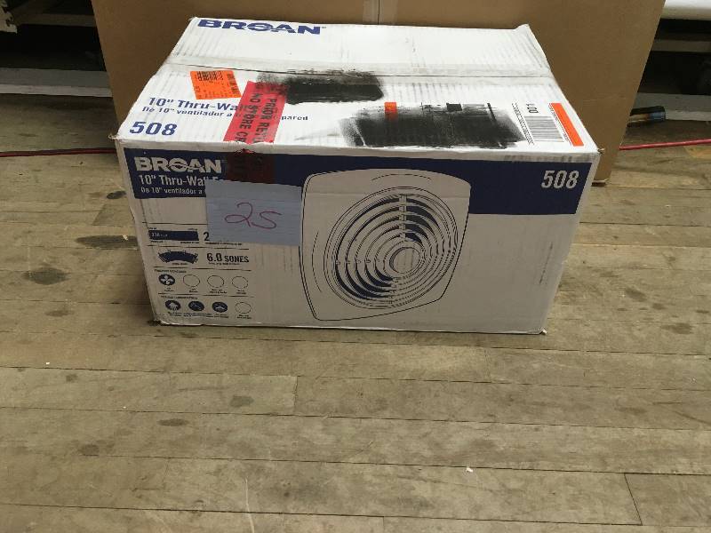 lot 25 image: Broan 10 Thru Wall Fan not used