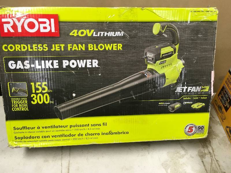 lot 31 image: Ryobi 40 Volt Lithium Cordless Jet Fan Blower Not used