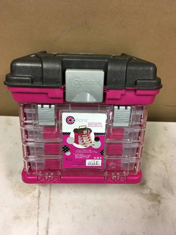 lot 33 image: Creative Options Small Rack System - External Dimensions 11 L x 7.3 W x 10 H - Latching Closure - Black Sparkler, Magenta