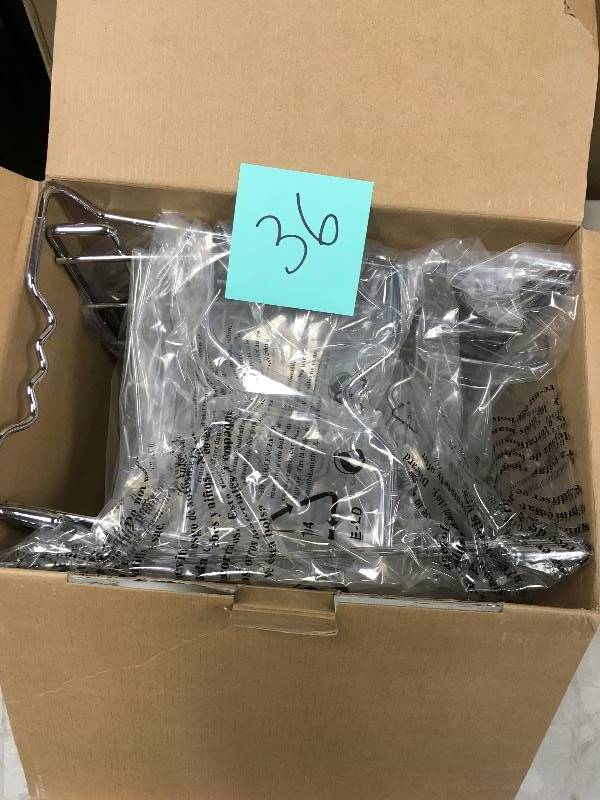 lot 36 image: Seville Classics 4-Tier Pan Organizer Rack, Chrome 2-Pack