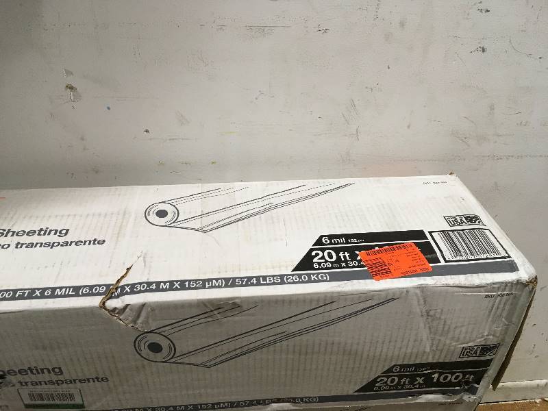 lot 52 image: HDX 20 ft X 100 ft Clear Plastic Sheeting new