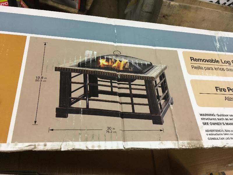 lot 53 image: Hampton Bay Outdoor Fire Pit Antique Bronze Finish, Woodspire not used