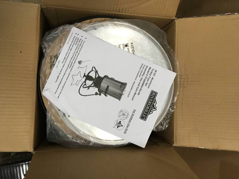 lot 57 image: RiverGrille 30 qt. Turkey Fryer, Grey New