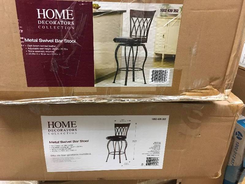 lot 60 image: Home Decorators Collection Metal Swivel Bar Stool New