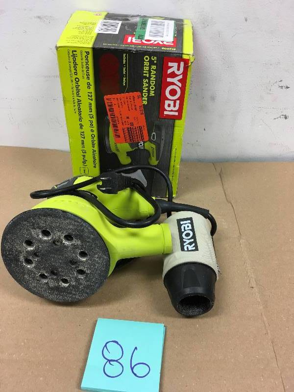 lot 86 image: Ryobi 5 Rando Orbit Sander