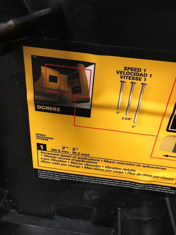 lot 87 image: DeWalt 20-Volt AX XR Lithium-Ion Cordless Brushless 2-Speed 33-Degree Framing Nailer with Battery Charger and Case used in good working condition