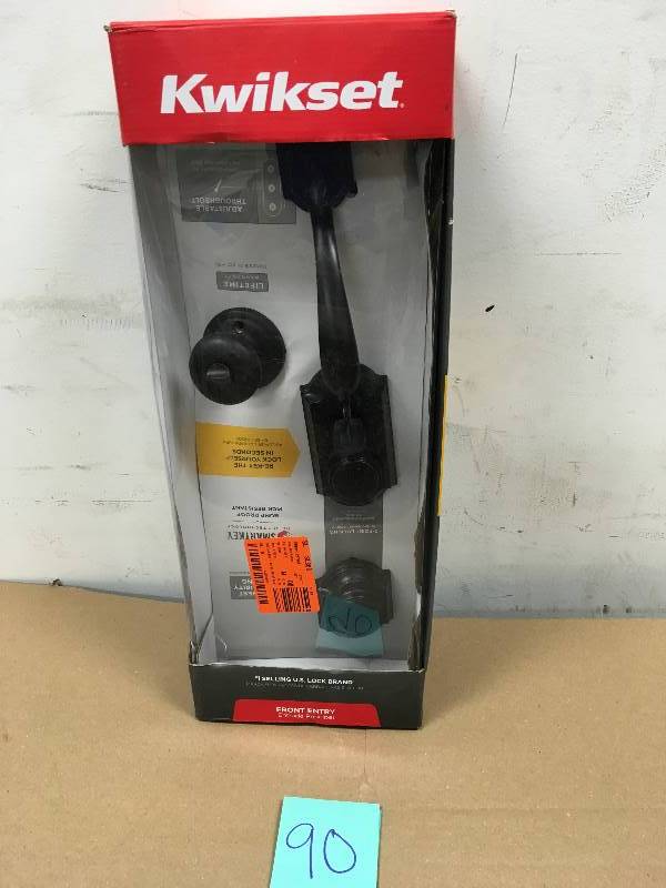 lot 90 image: Kwikset Signature Series - Montara Handleset Ven Brz Smt Entrance  new