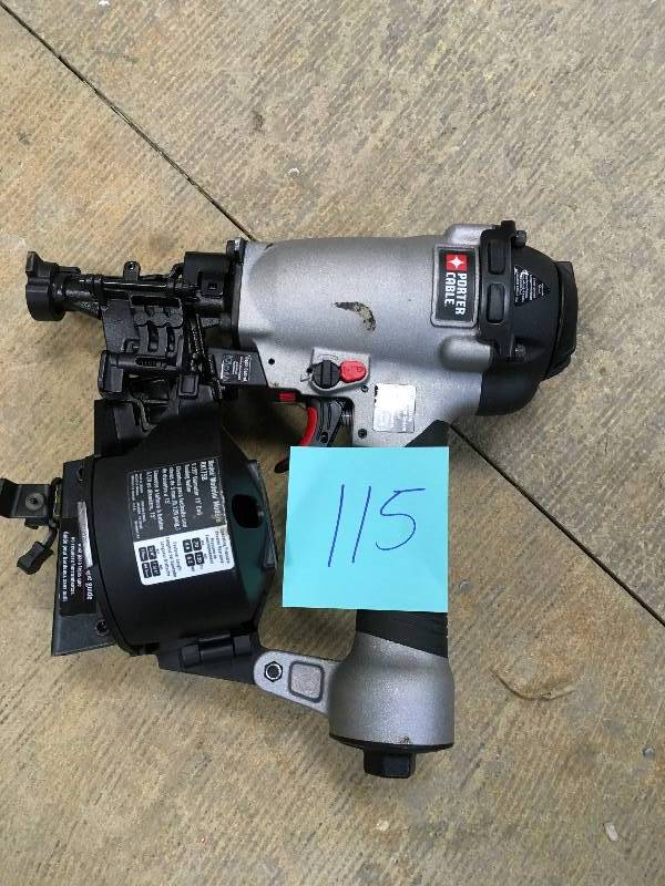 lot 115 image: Porter Cable 15 Degree 1-34 in. Coil Roofing Nailer in like new condition