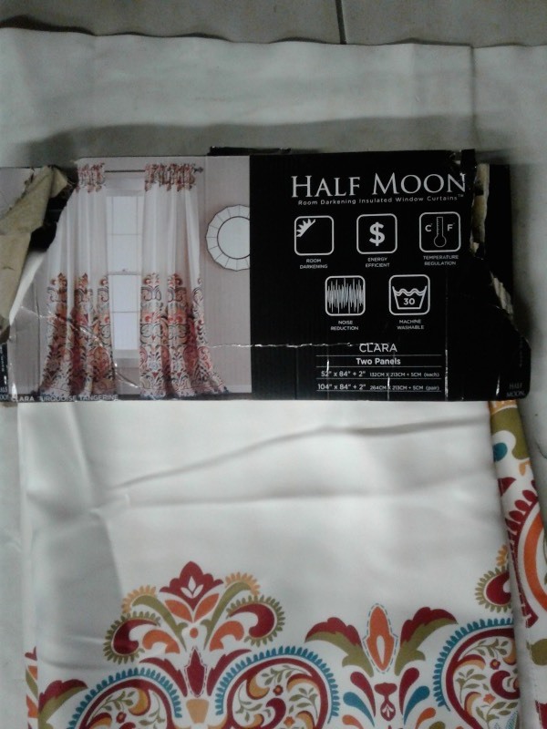 Half Moon Room Darkening Insulated Window Curtains