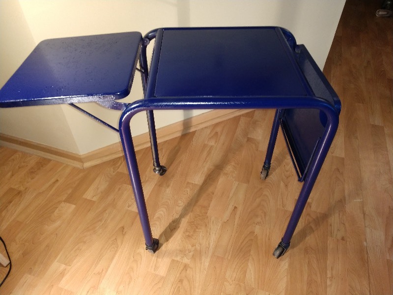lot 7 image: Vintage Navy Blue Folding Typewriting Table