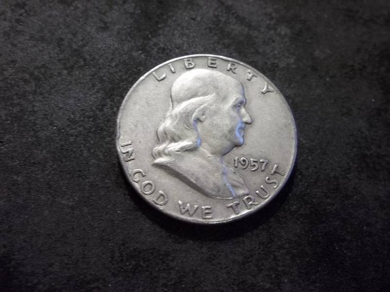 1957 D  Franklin Half Dollar