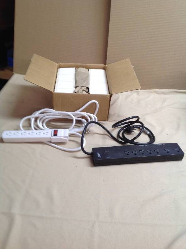 Two Power Cords - One 12 Foot and One 6 Foot - Plus a Small Box Of Continuous  Feed Paper
