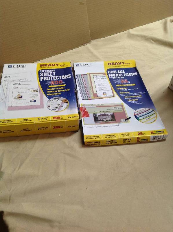 Sheet Protectors and Project folders - Open boxes