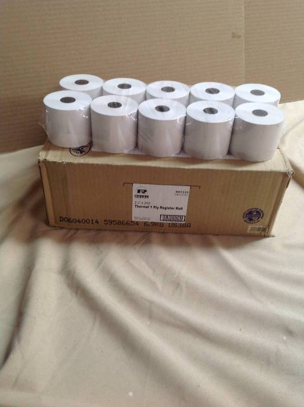 NEW- Thermal 1 Ply Register Roll - One Box, 40 Rolls - 2.25 Inches X 200 Feet