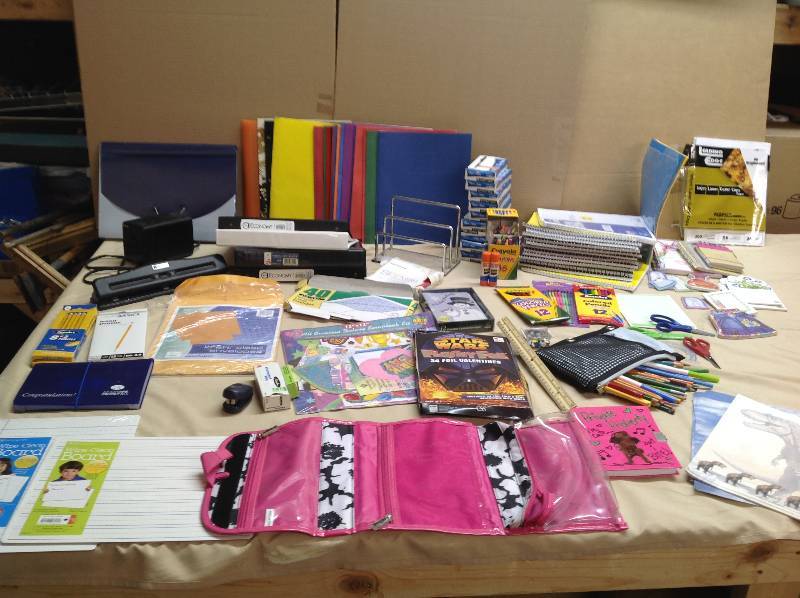 Office and Craft Items, Binders, Folders, Color Pencils, Note Books, 3 Hold Punch, Pencil Sharpener,  Ect.