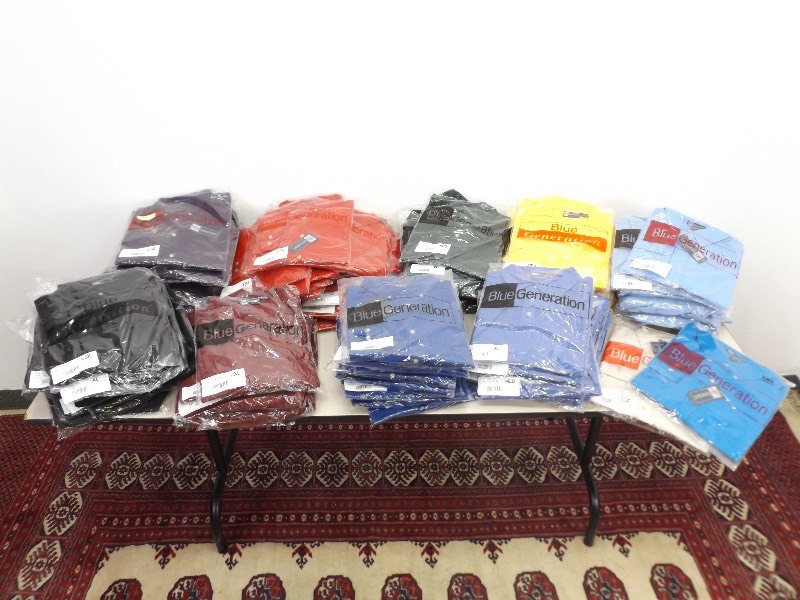 lot 4 image: 60 New Old StockDeadstock Blue Generation Work Shirts