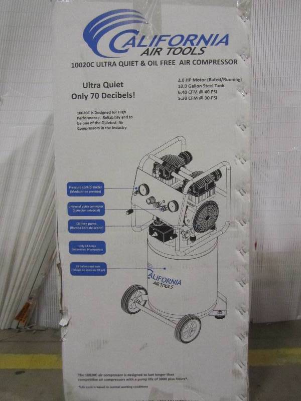 lot 5 image: California Air Tools 10020C Ultra Quiet Oil-Free and Powerful Air Compressor, 2 hp