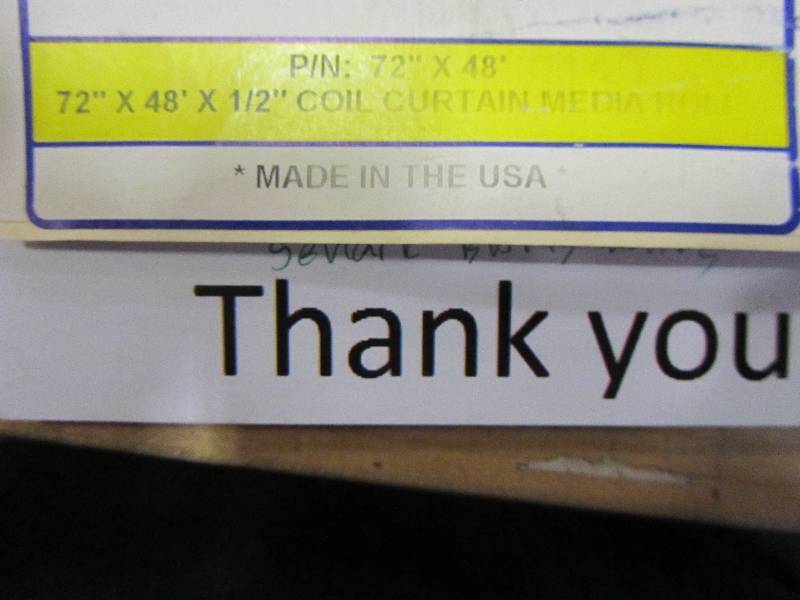 lot 20 image: 72 in x 48ft coil curtain media roll (x3)