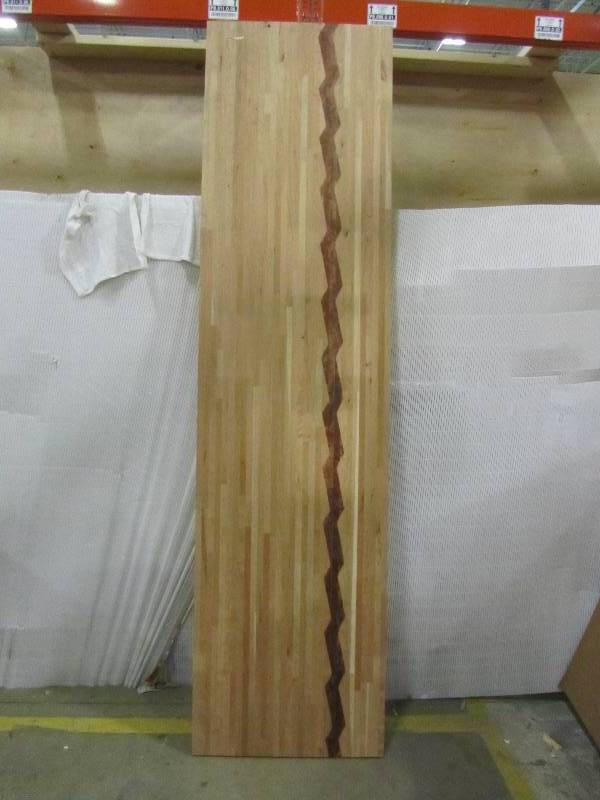lot 25 image: 96in.x25in.x1.5in. Wood Butcher Block Countertop in Unfinished Cherry (x2)