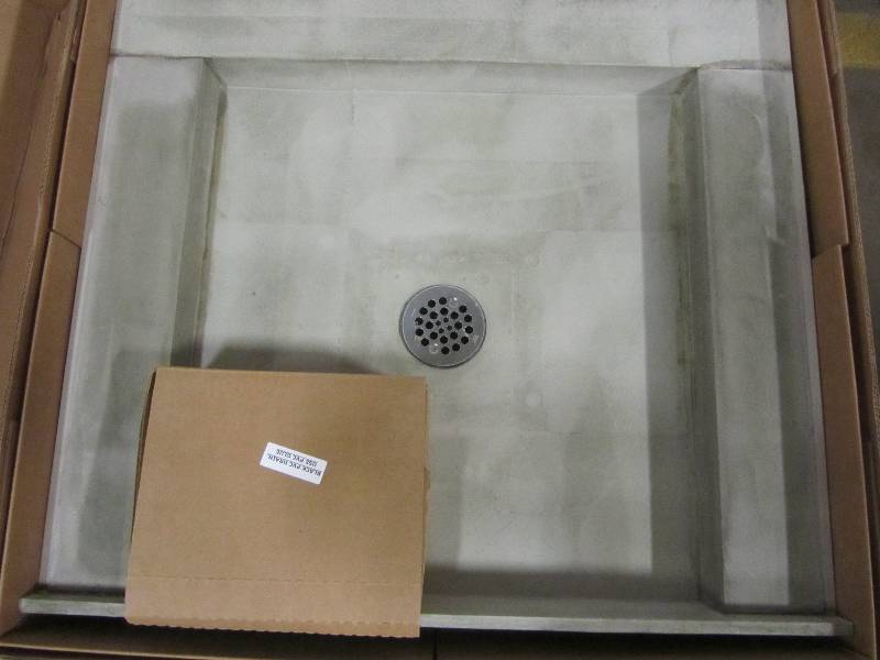 lot 26 image: Redi Base 32 in. x 36 in. Triple Threshold Shower Base in Gray with Center Drain