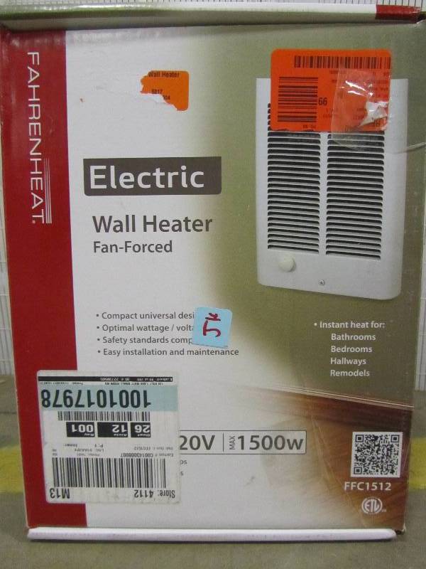 lot 44 image: Fahrenheat 1,500-Watt Small Room Wall Heater