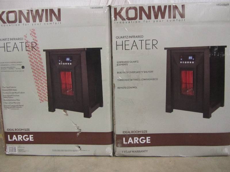 lot 47 image: Ningbo Konwin Electrical Appliance GD8215BW-6 Infrared Heater, 1500-Watts (x2)