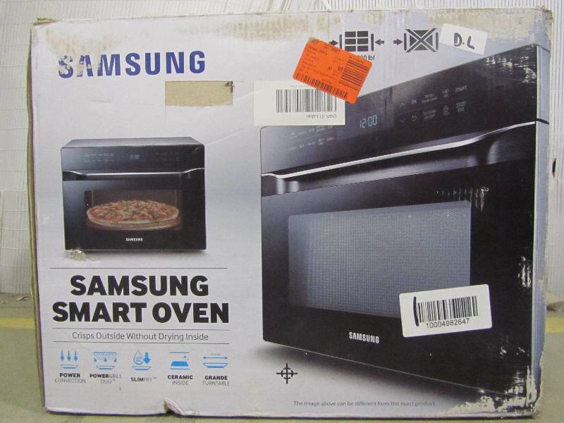 lot 62 image: Samsung 1.2 cu. ft. Countertop Power Convection Microwave in Black, Built-in Capable with Sensor Cooking