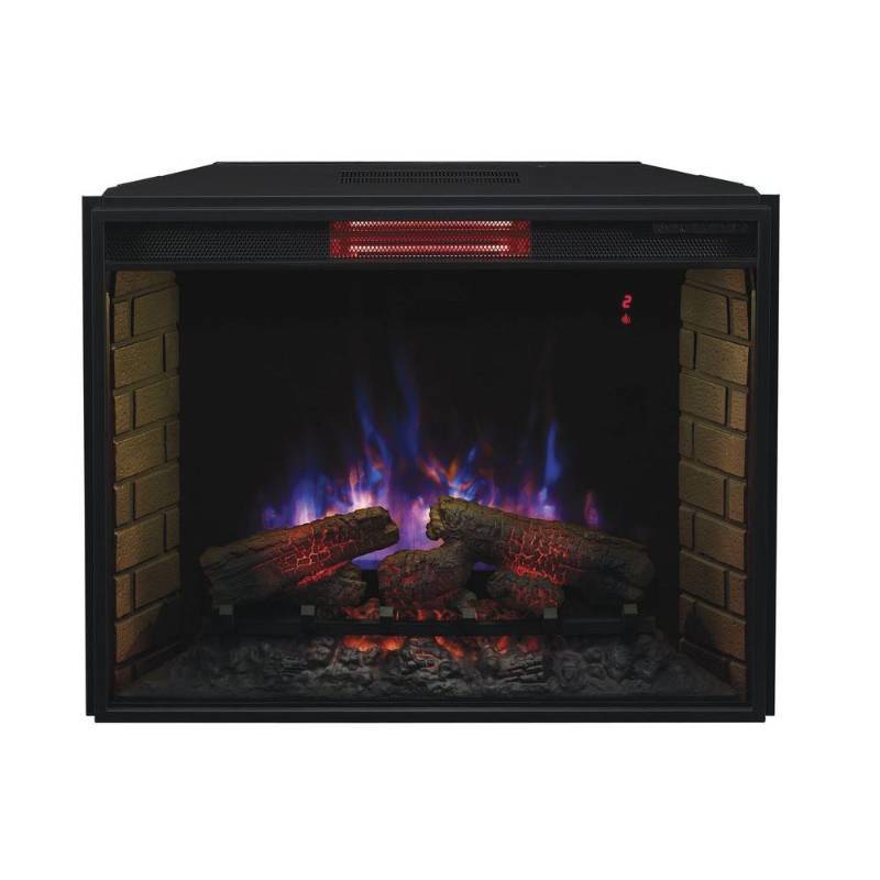lot 48 image: 33 in. Infrared Quartz Electric Fireplace Insert with Flush-Mount Trim Kit