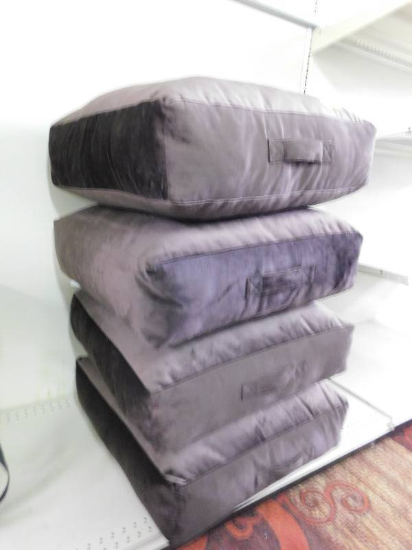 SET OF 4 BROWN OVERSTUFF PILLOWS
