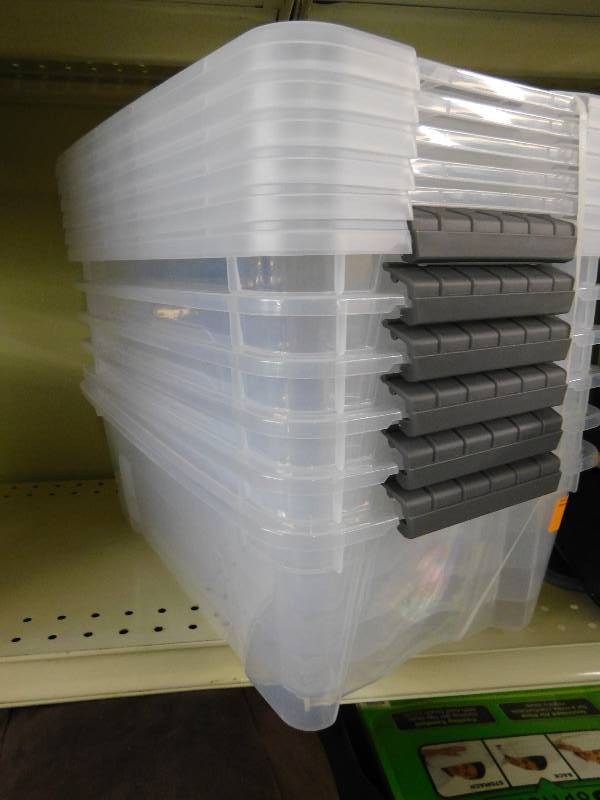 STORAGE TOTES, SOME BROKEN PIECES, SEE PICTURES
