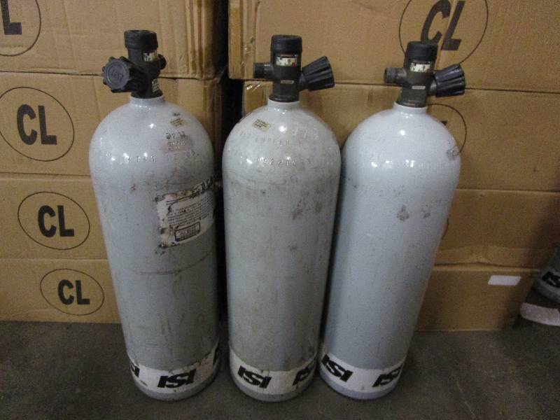 lot 3 image: 3 ISI Aluminum 2300# Low Pressure Air Tanks Hydro tested Augus 2016