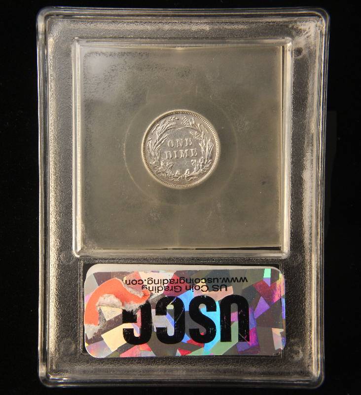 lot 01 image: 1902 BARBER SILVER DIME MS63 USCG