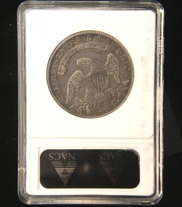 lot 06 image: 1836 US CAPPED BUST SILVER HALF DOLLAR VF20 ANACS