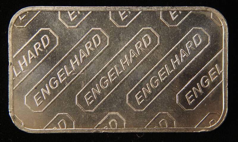 lot 10 image: 1 TROY OZ. .999 FINE SILVER BAR ENGELHARD WITH SERIAL #