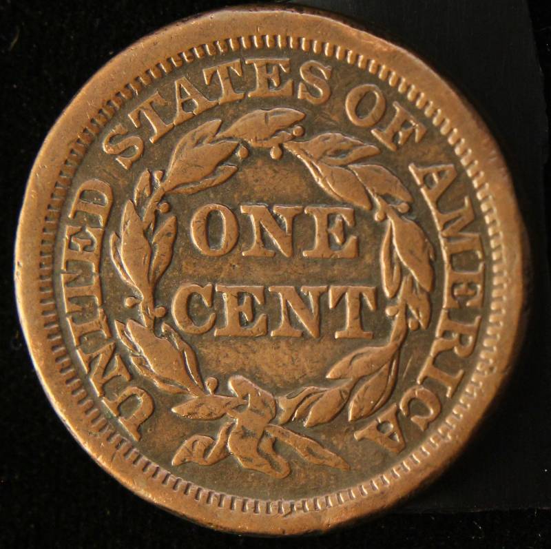 lot 28 image: 1853 BRAIDED HAIR LARGE CENT VF