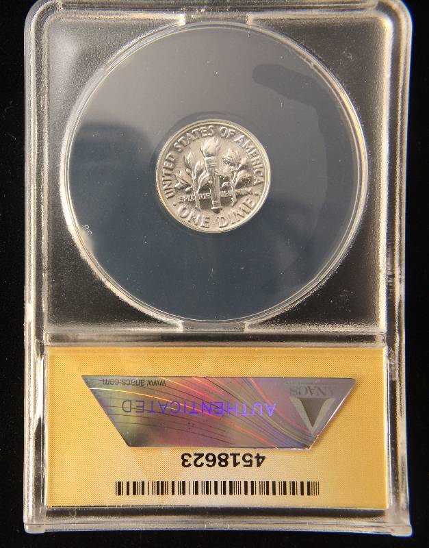 lot 32 image: 1956 PROOF ROOSEVELT SILVER DIME PF66 ANACS