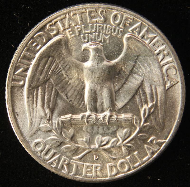 lot 35 image: 1963-D WASHINGTON SILVER QUARTER GEM BU