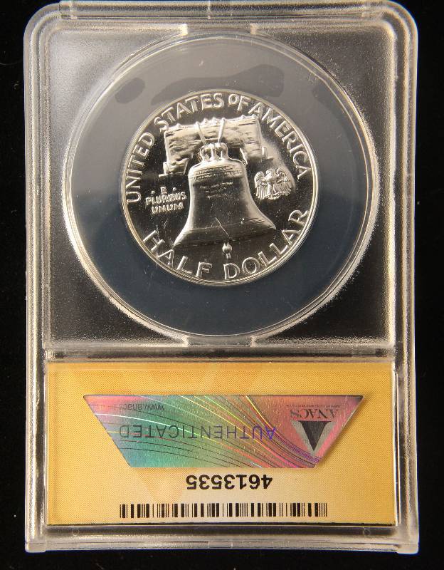 lot 42 image: 1961 PROOF FRANKLIN SILVER HALF DOLLAR PF66 ANACS