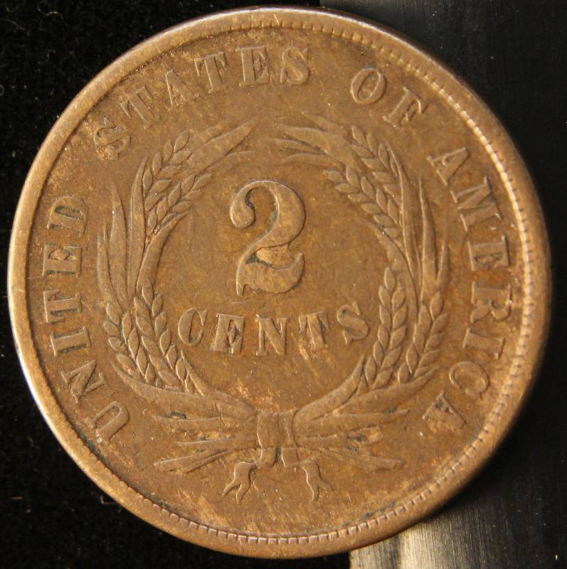 lot 48 image: 1864 US TWO CENT PIECE VF