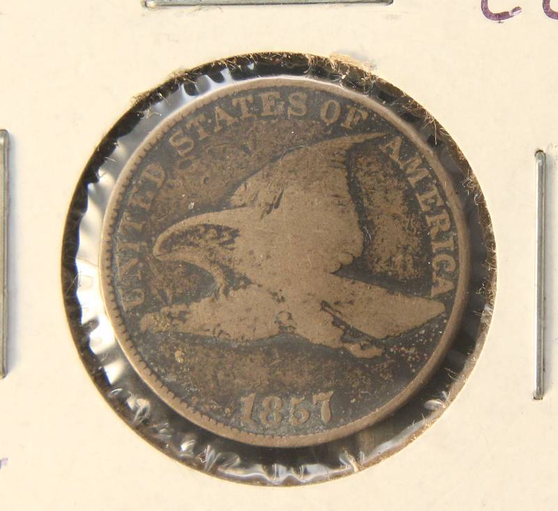 lot 71 image: 3 CENTS 1857 FLYING EAGLE, 1865 & 1904 INDIAN HEAD
