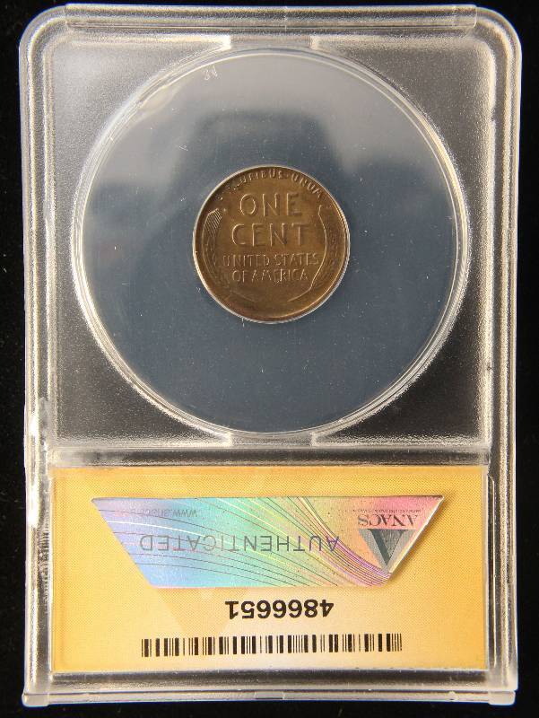 lot 72 image: 1930-S WHEAT CENT MS62BRN ANACS