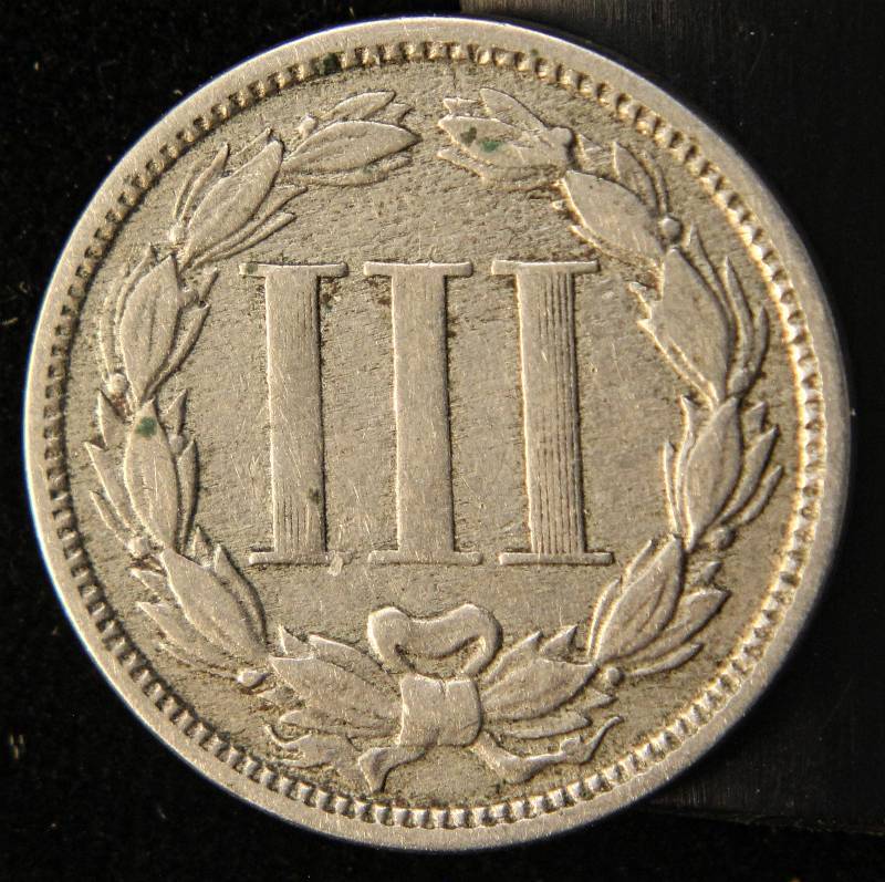 lot 73 image: 1866 US THREE CENT NICKEL FINE