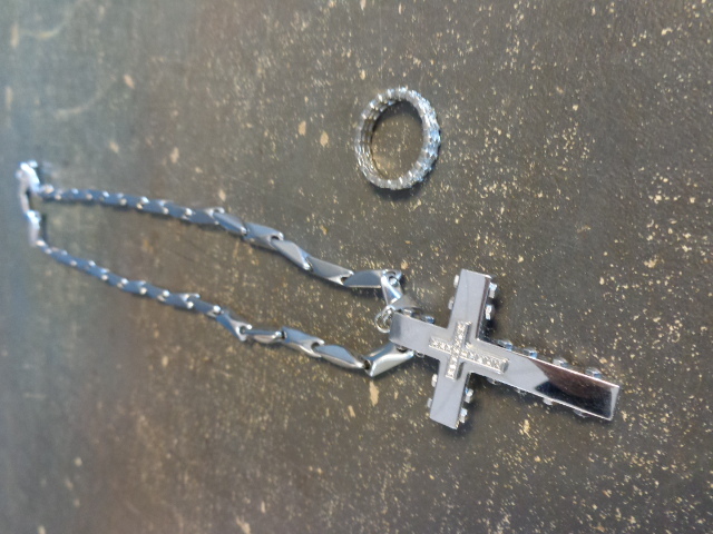 lot 24 image: Silver Ring and Necklace