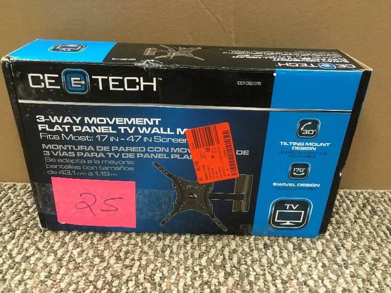lot 25 image: Cee Tech 3-Way Movement Flat Panel TV Wall Mount - Fits Most 17 in - 47 in. Screens open box never used