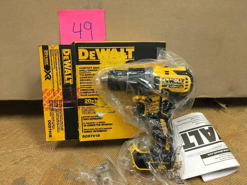lot 49 image: DeWalt Compact Brushless DrillDriver (Tool Only) open box never used