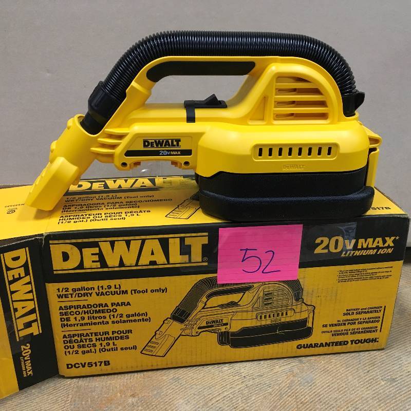 lot 52 image: DeWalt 12 Gallon WetDry Vacuum open box never used