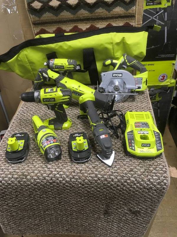 lot 72 image: Ryobi  18-Volt ONE Lithium-Ion Ultimate Combo Kit (6-Tool) in working conditions